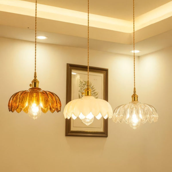 Glass Flower Pendant Light