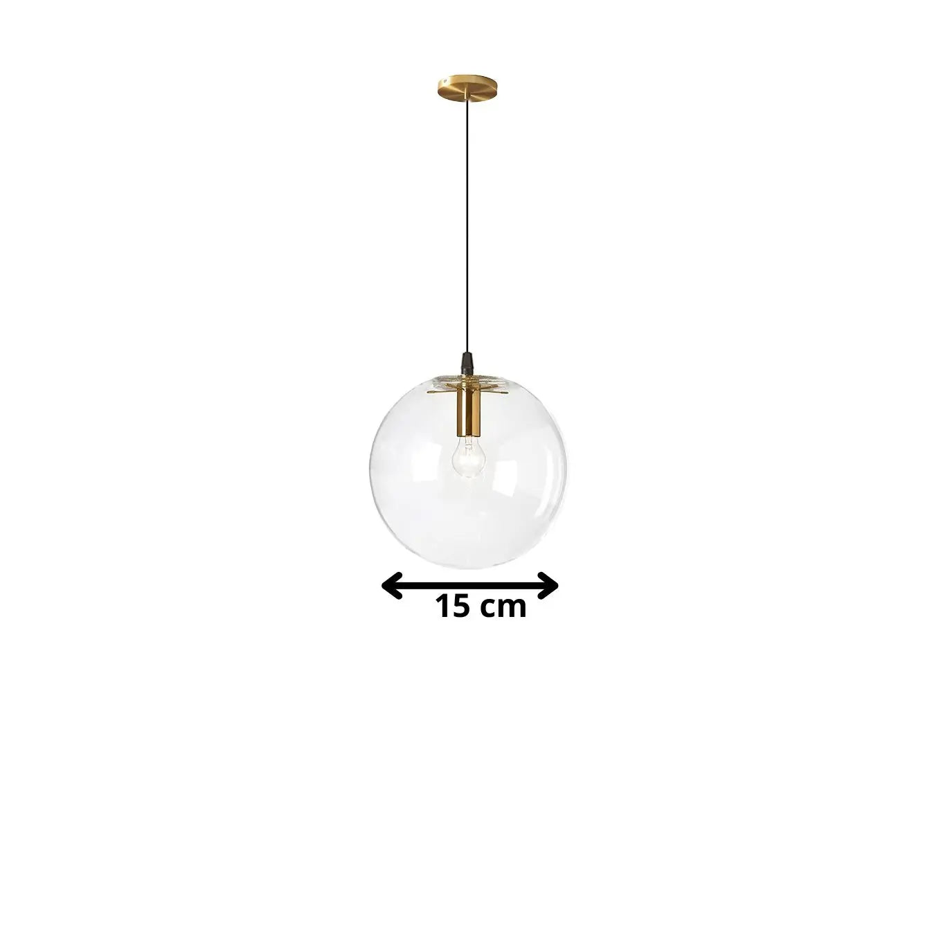 Clear Glass Globe Pendant Light view 2