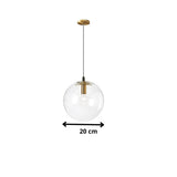 Clear Glass Globe Pendant Light view 3