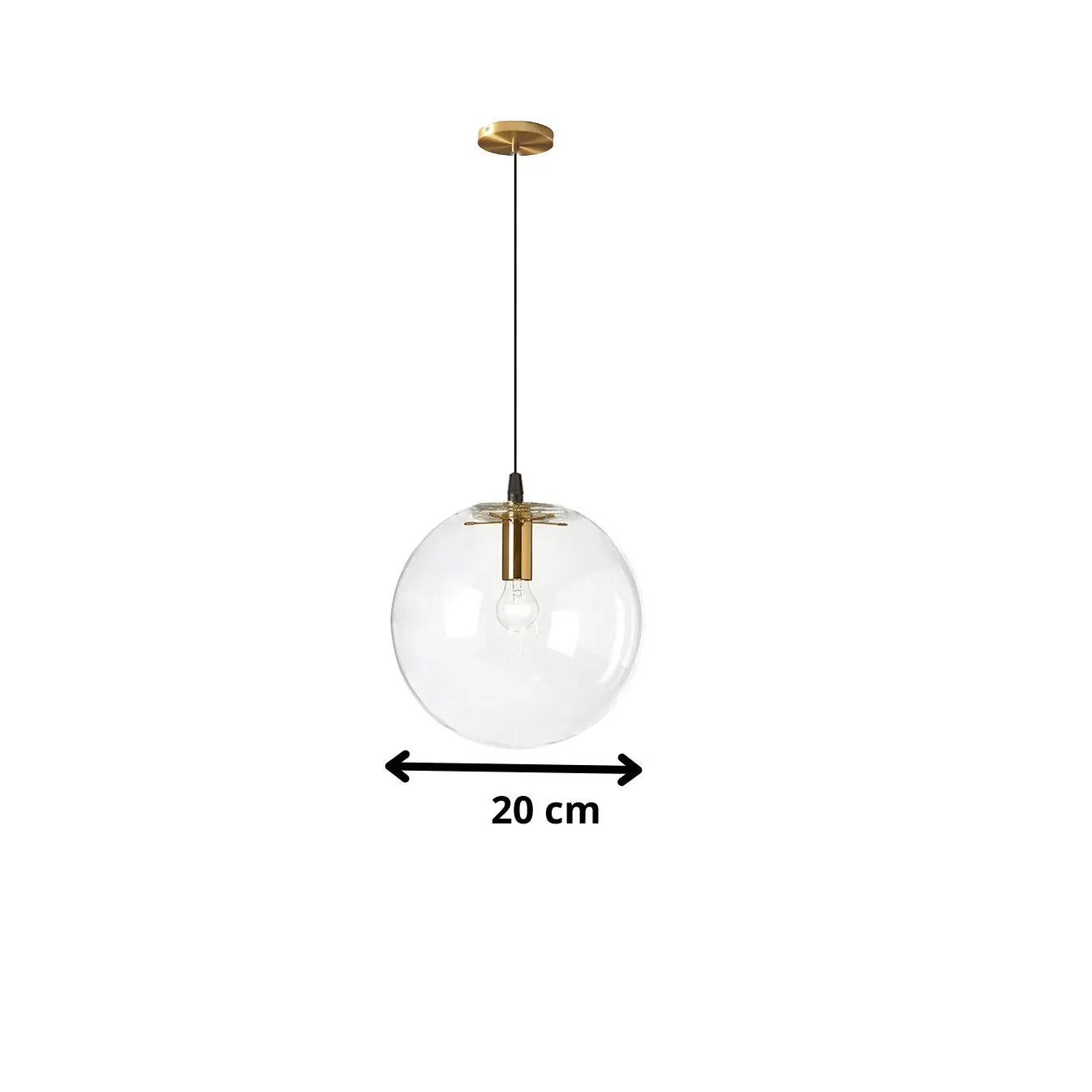 Clear Glass Globe Pendant Light view 3