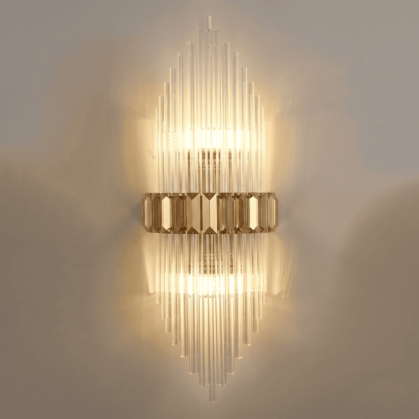Crystal Rod Brass Wall Light
