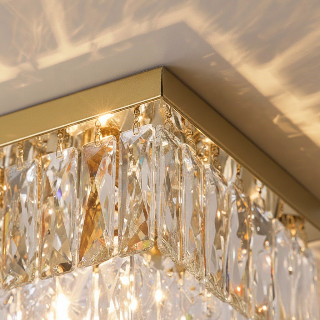 Gold and Crystal Ceiling Light view 4
