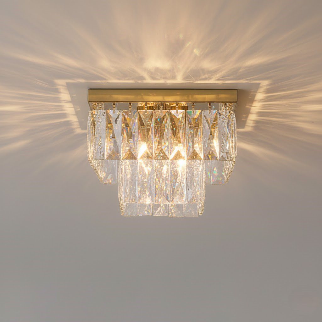 Gold and Crystal Ceiling Light view 8