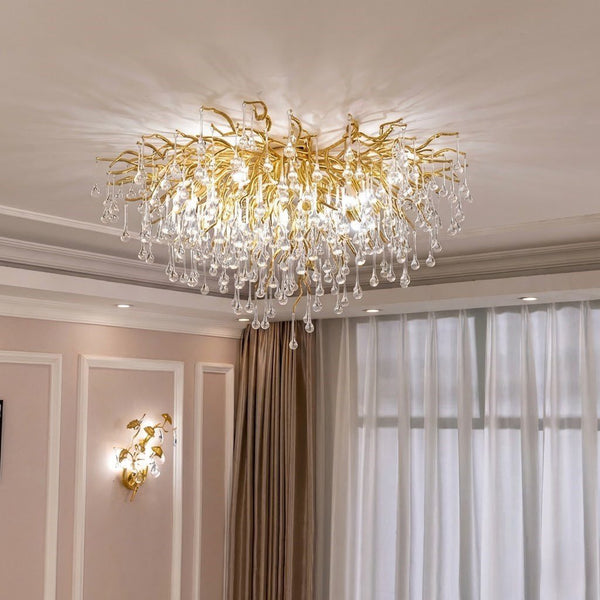 Gold and Crystal Chandelier