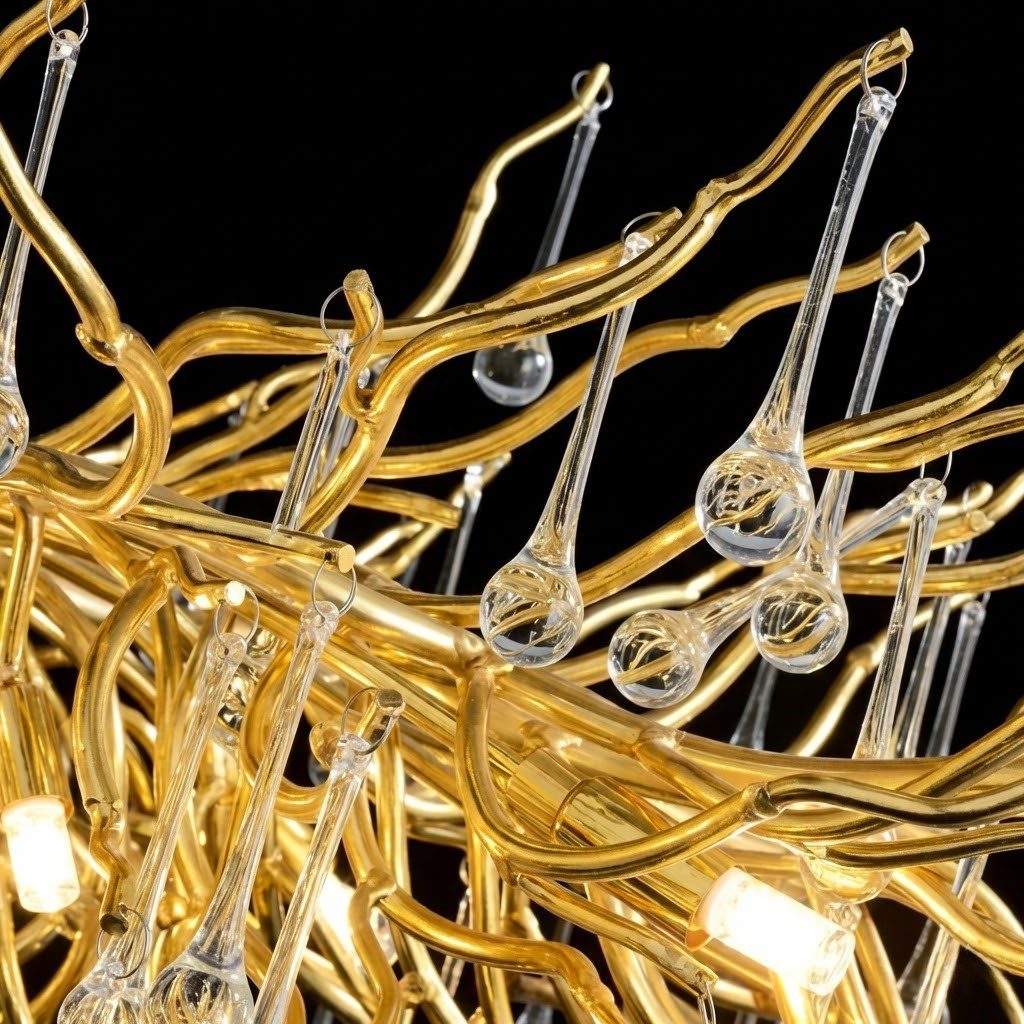 Gold and Crystal Chandelier view 4