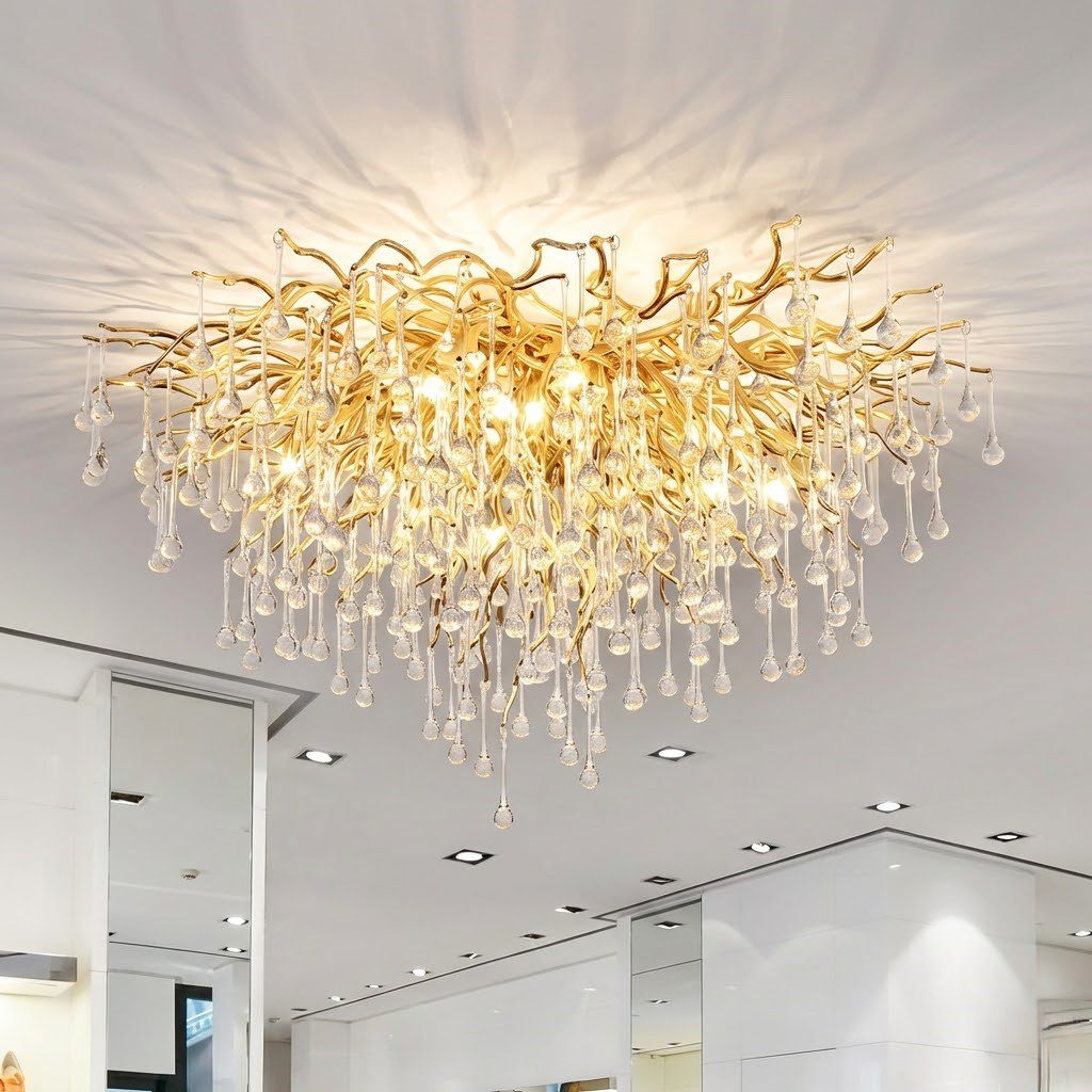 Gold and Crystal Chandelier view 7