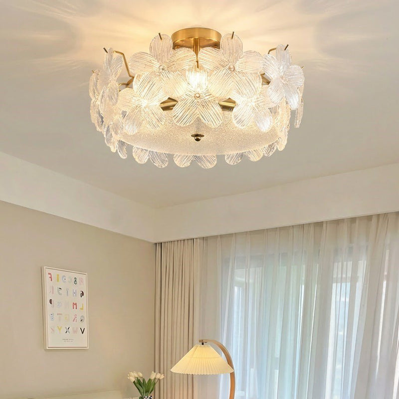 Gold and Glass Ceiling Light
