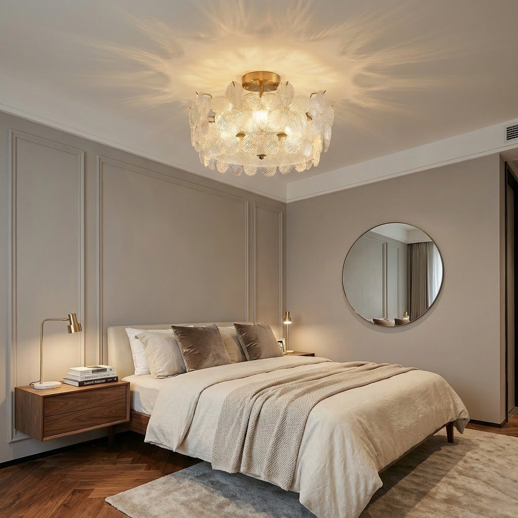 Gold and Glass Ceiling Light view 5