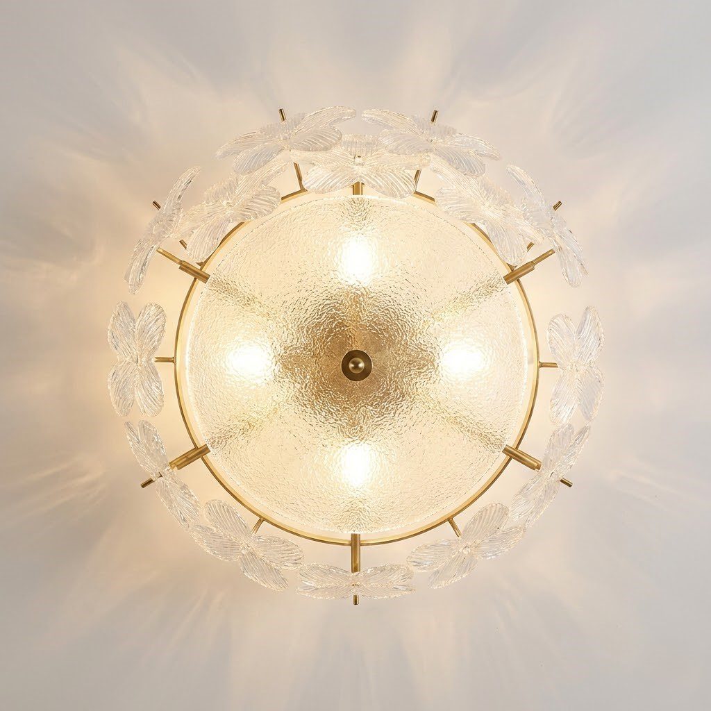 Gold and Glass Ceiling Light view 7