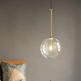 Gold and Glass Pendant Light view 1