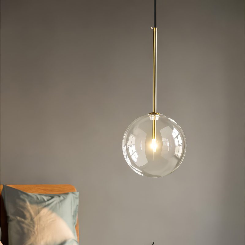 Gold and Glass Pendant Light view 1