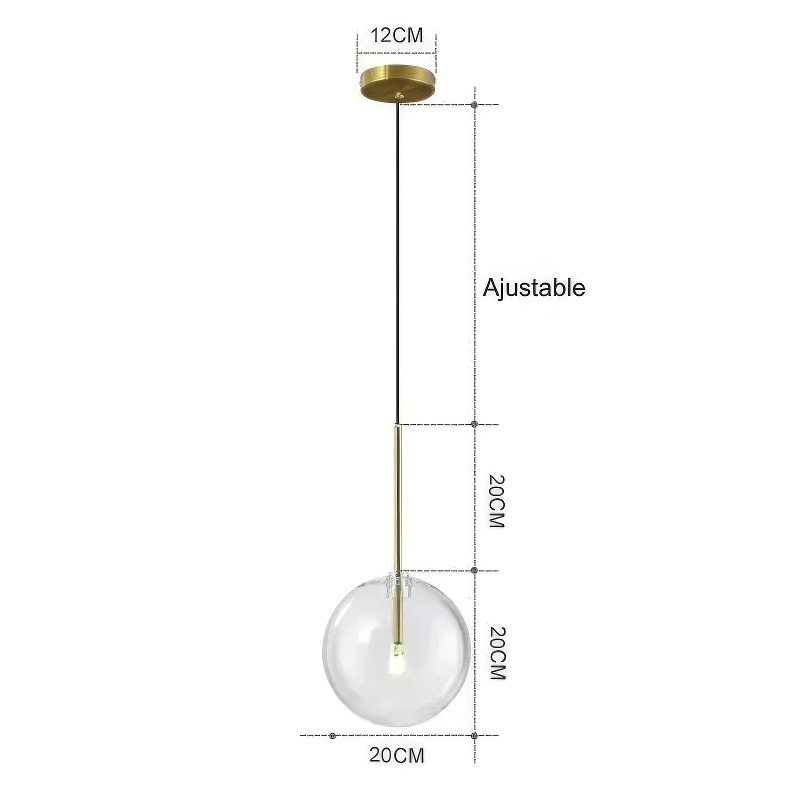 Gold and Glass Pendant Light view 12