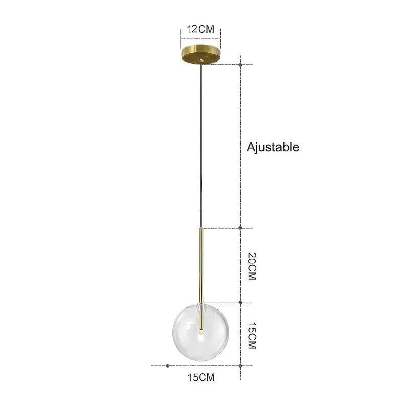 Gold and Glass Pendant Light view 2