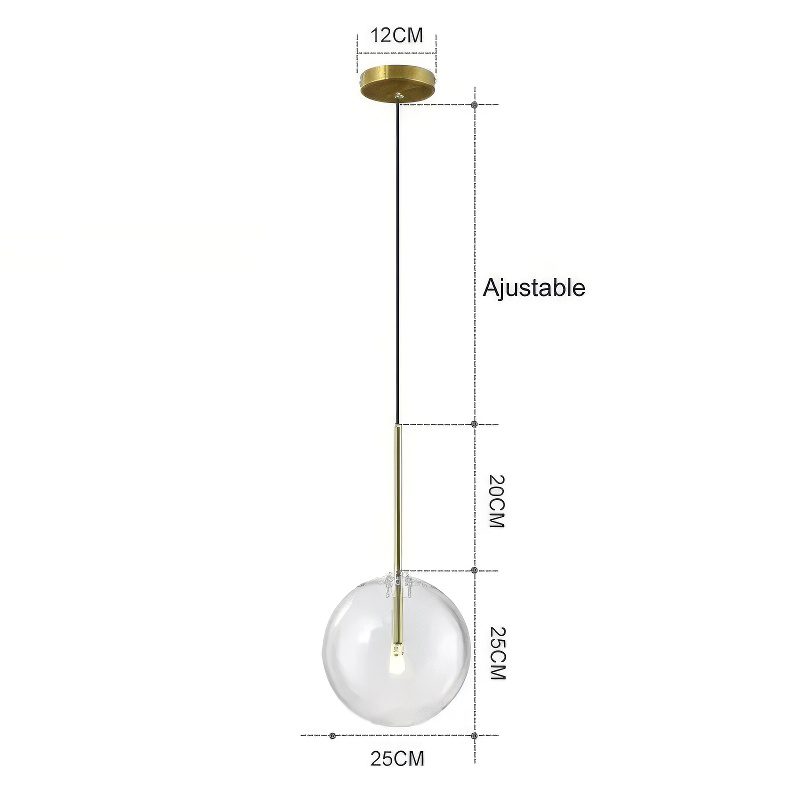Gold and Glass Pendant Light view 3