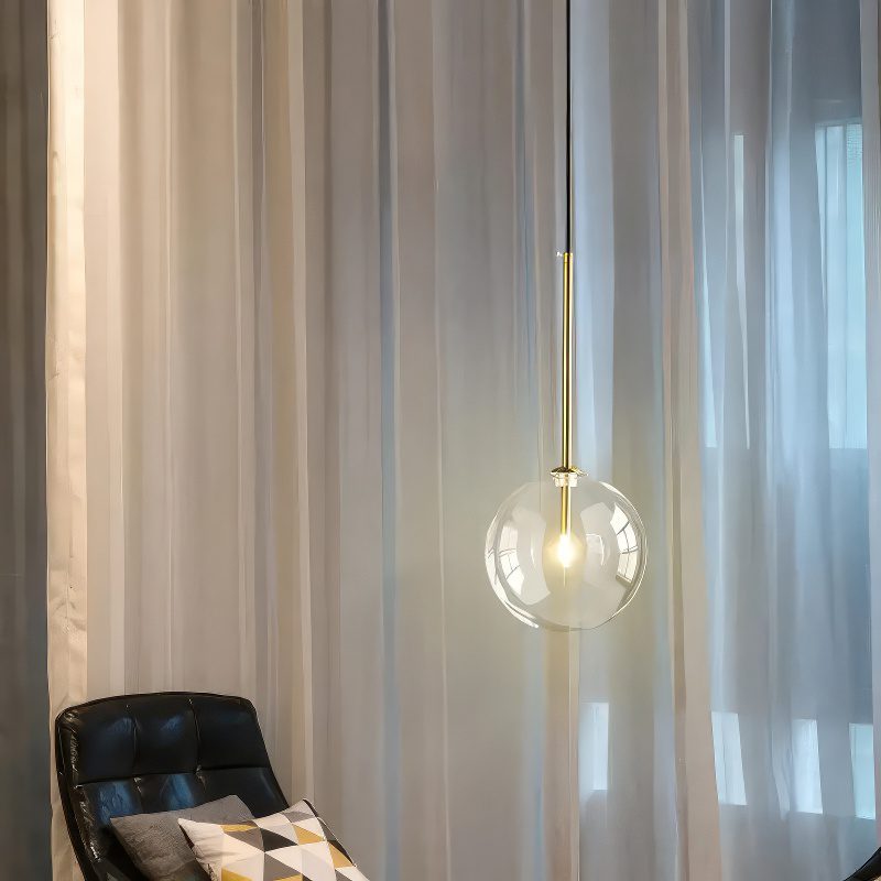 Gold and Glass Pendant Light view 4