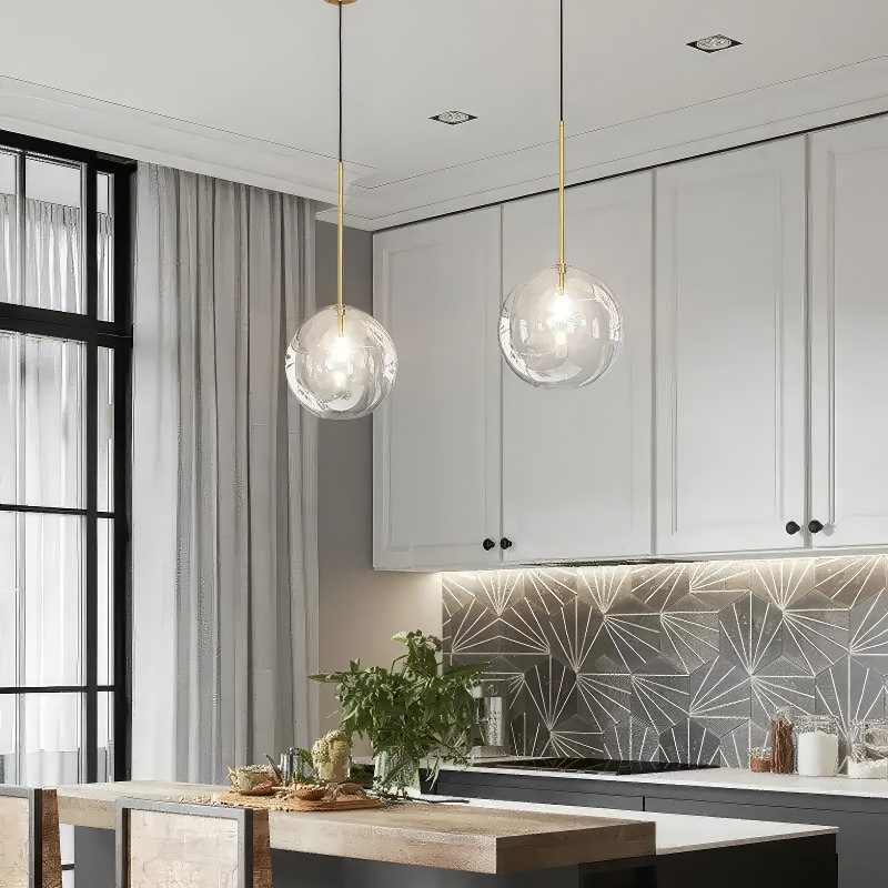 Gold and Glass Pendant Light view 5