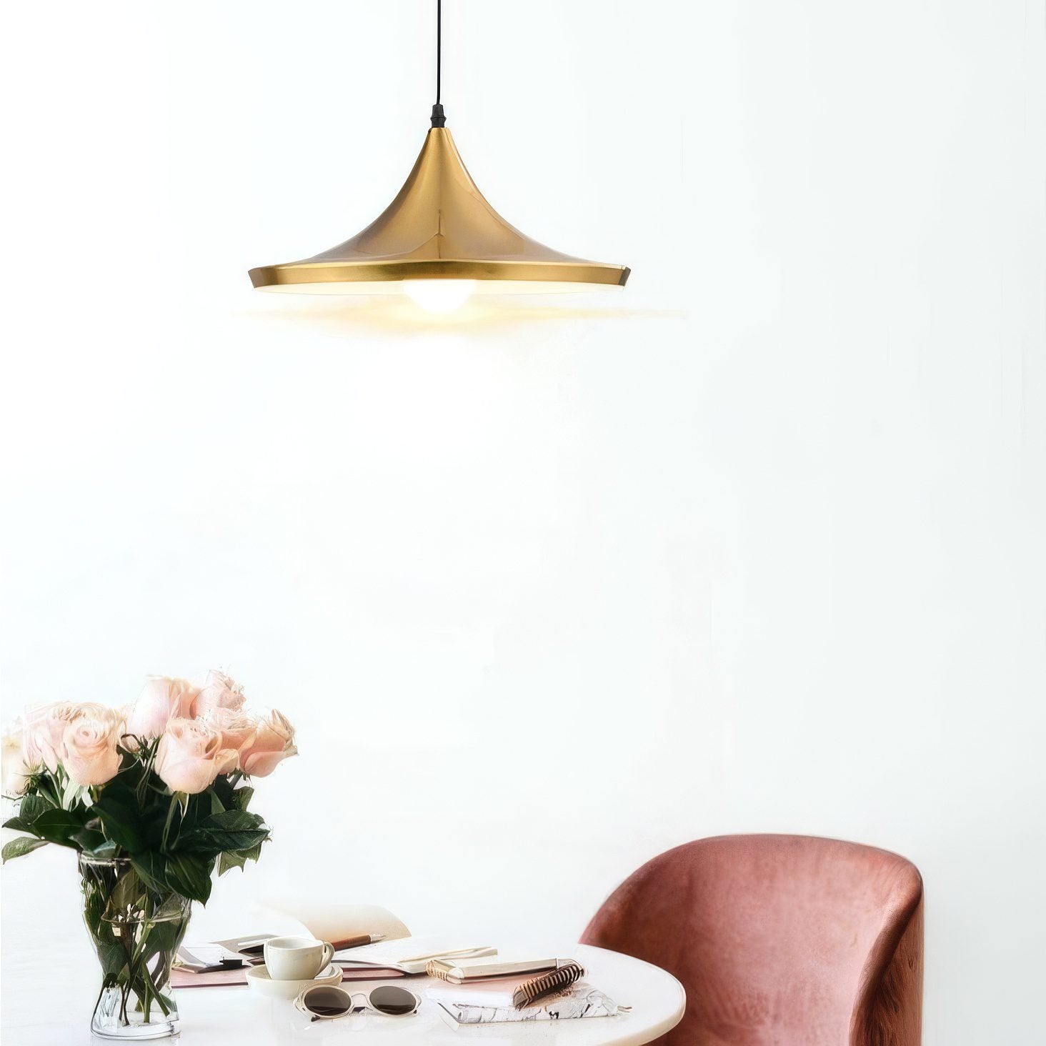 Gold Cone Pendant Light view 2