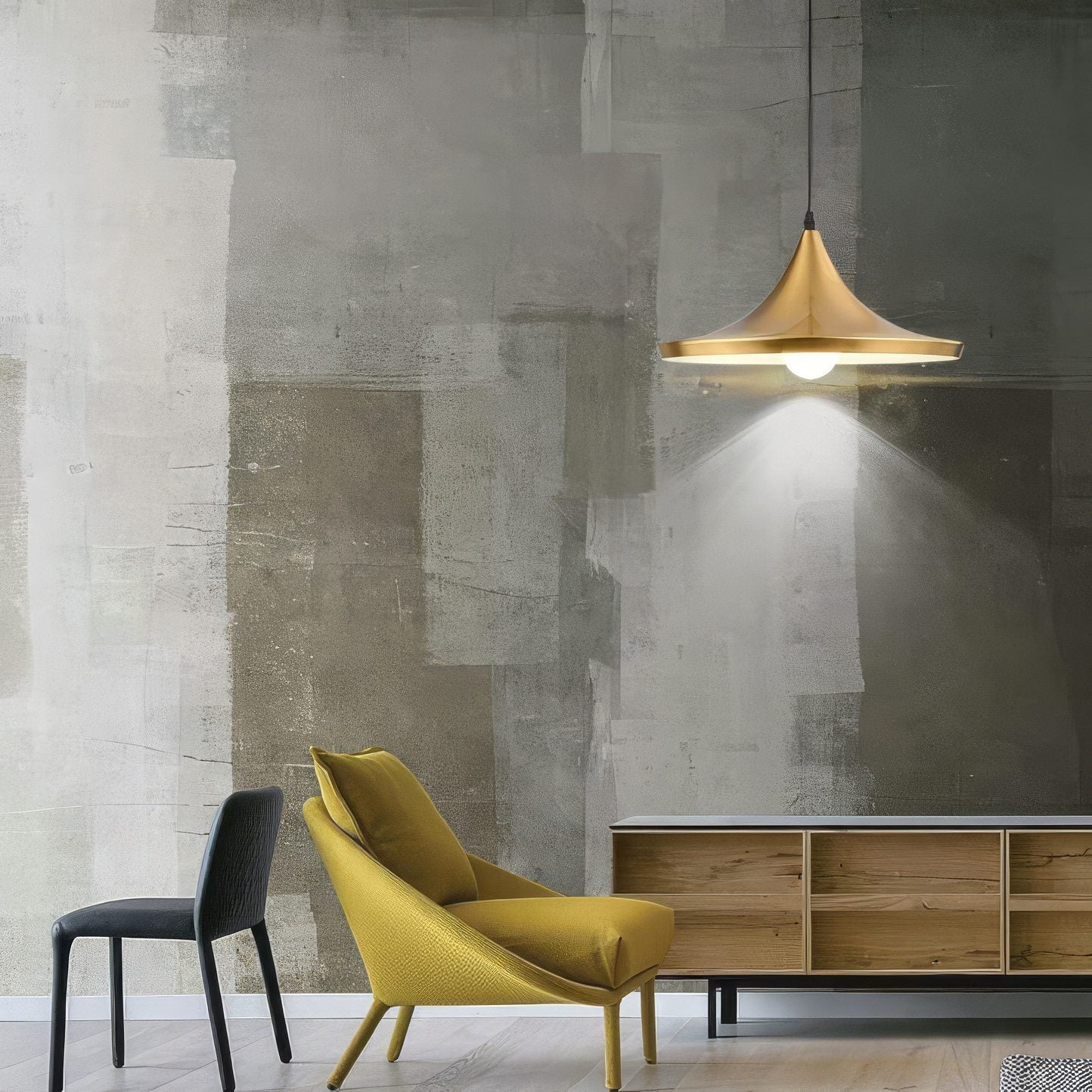 Gold Cone Pendant Light view 3