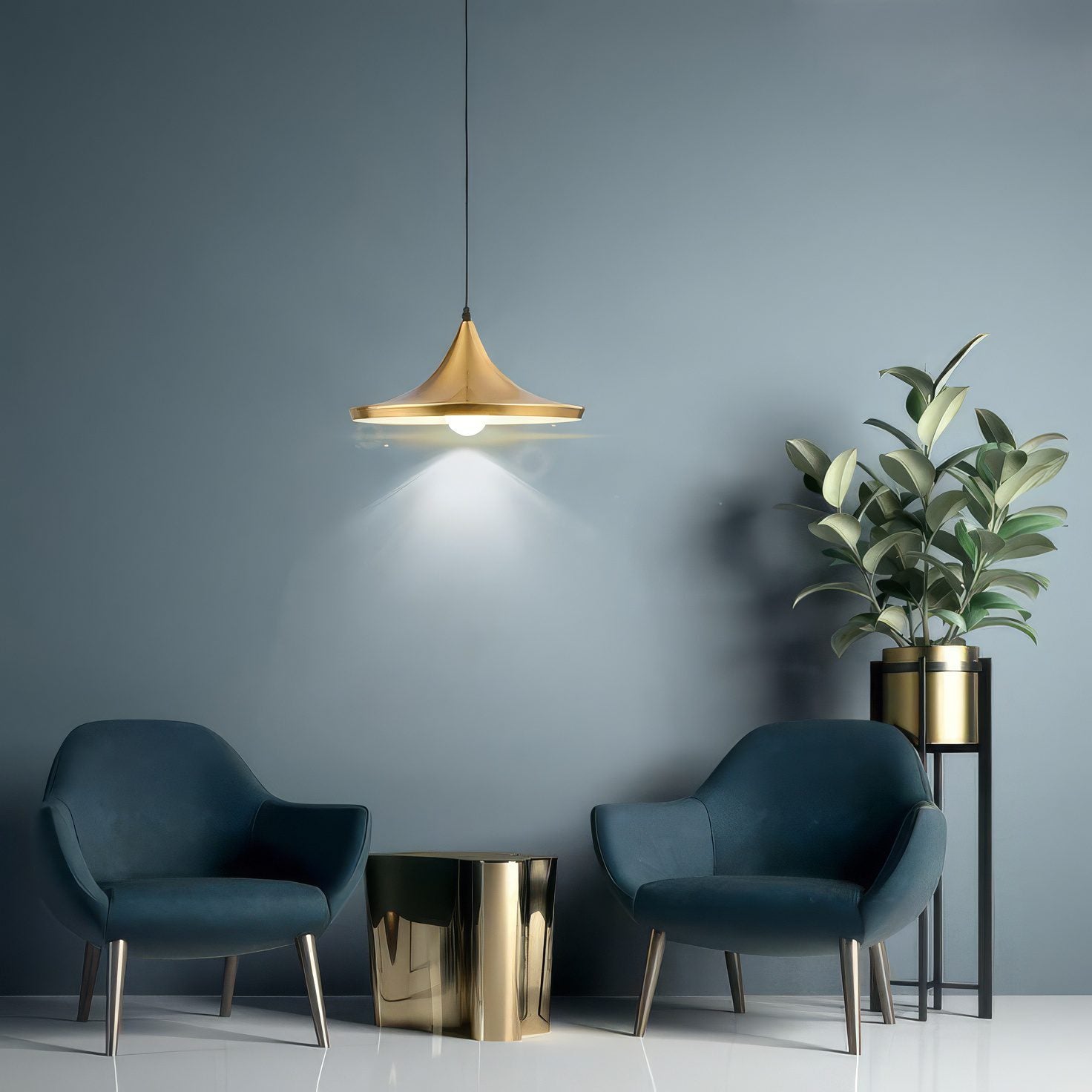 Gold Cone Pendant Light view 4