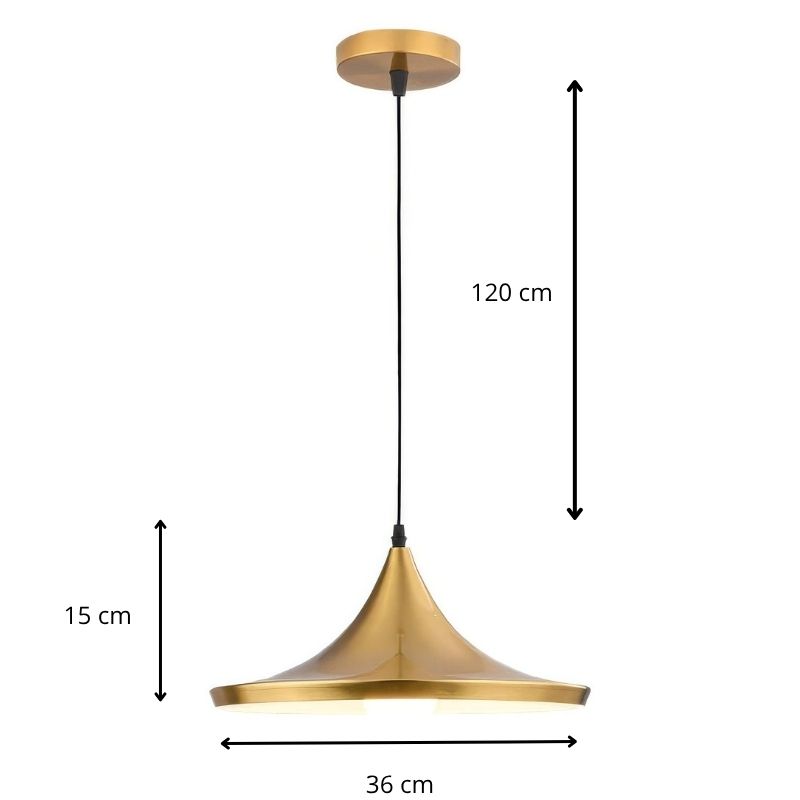 Gold Cone Pendant Light view 6