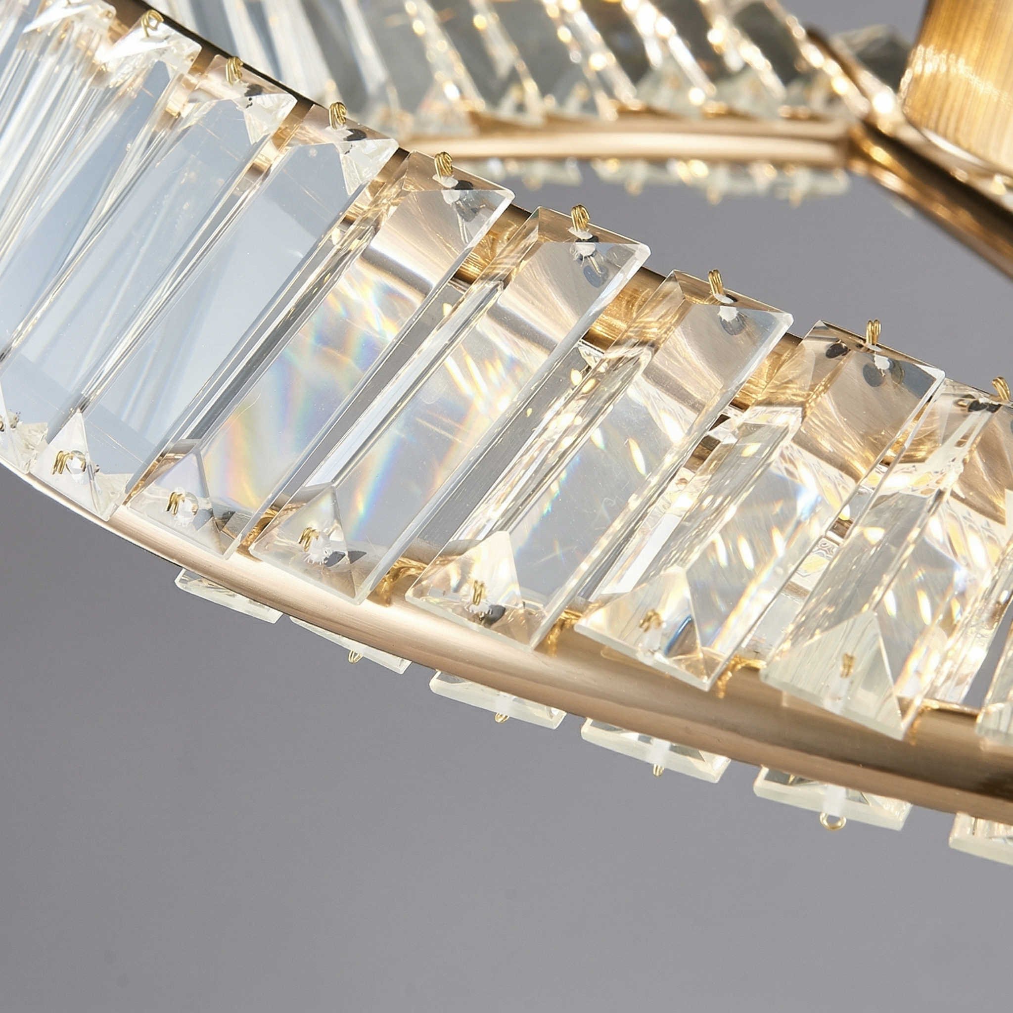 Round Gold Crystal Ceiling Light view 3