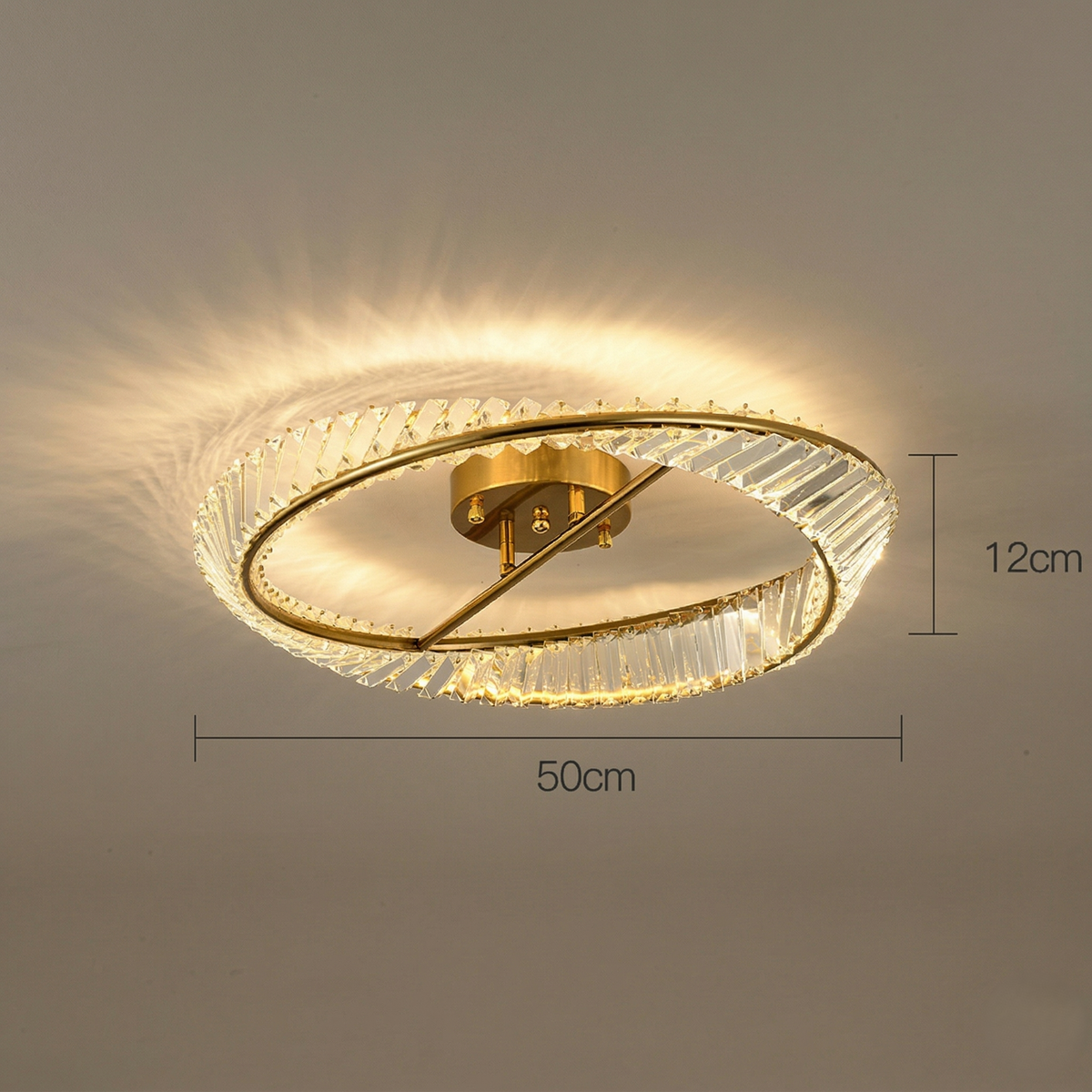 Round Gold Crystal Ceiling Light - image 6