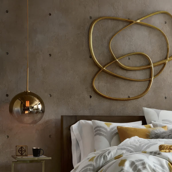 Gold Glass Globe Pendant Light