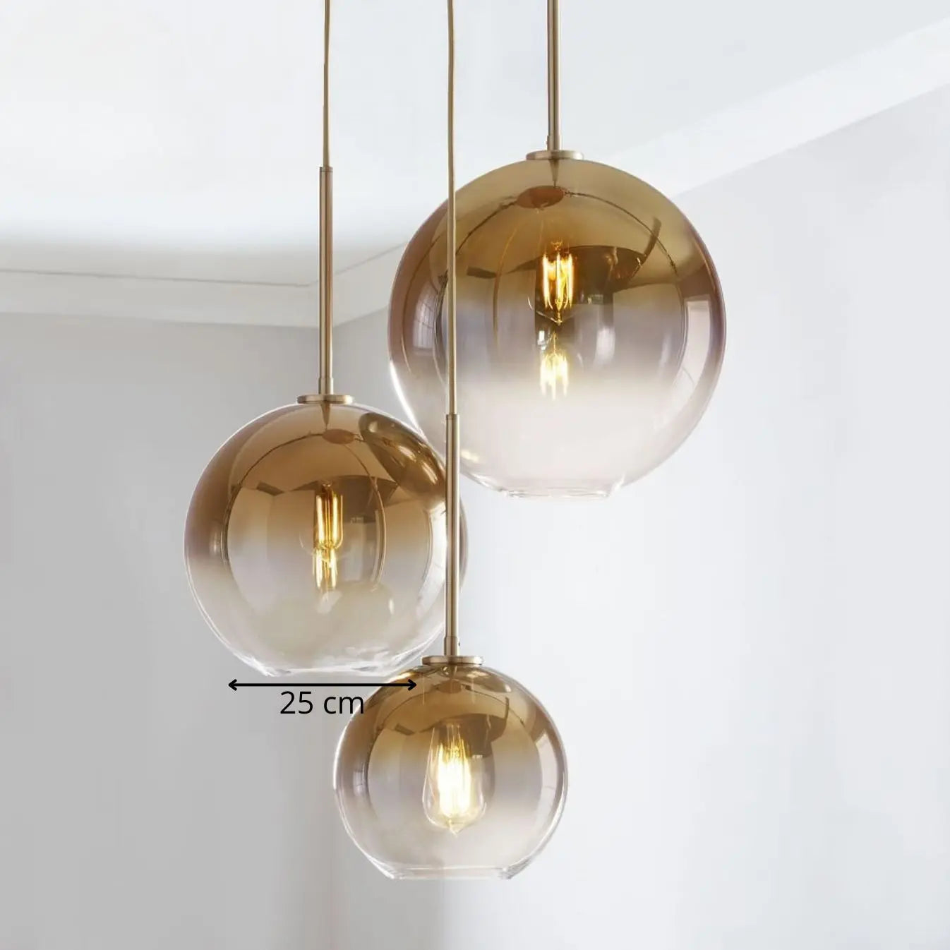 Gold Glass Globe Pendant Light view 2