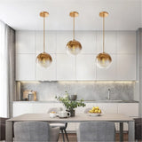 Gold Glass Globe Pendant Light view 5