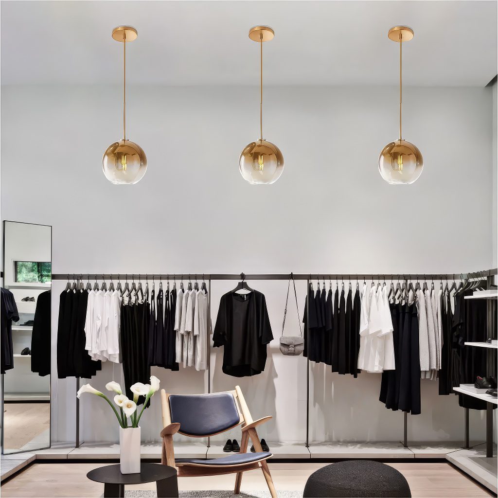 Gold Glass Globe Pendant Light view 6