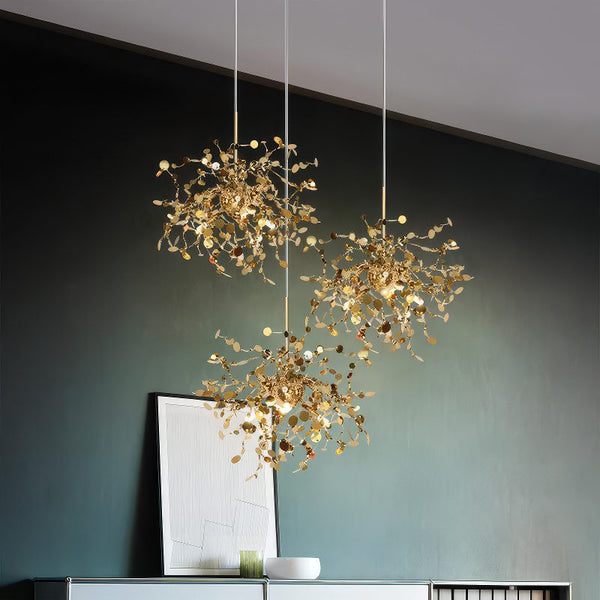 Gold Leaf Pendant Light