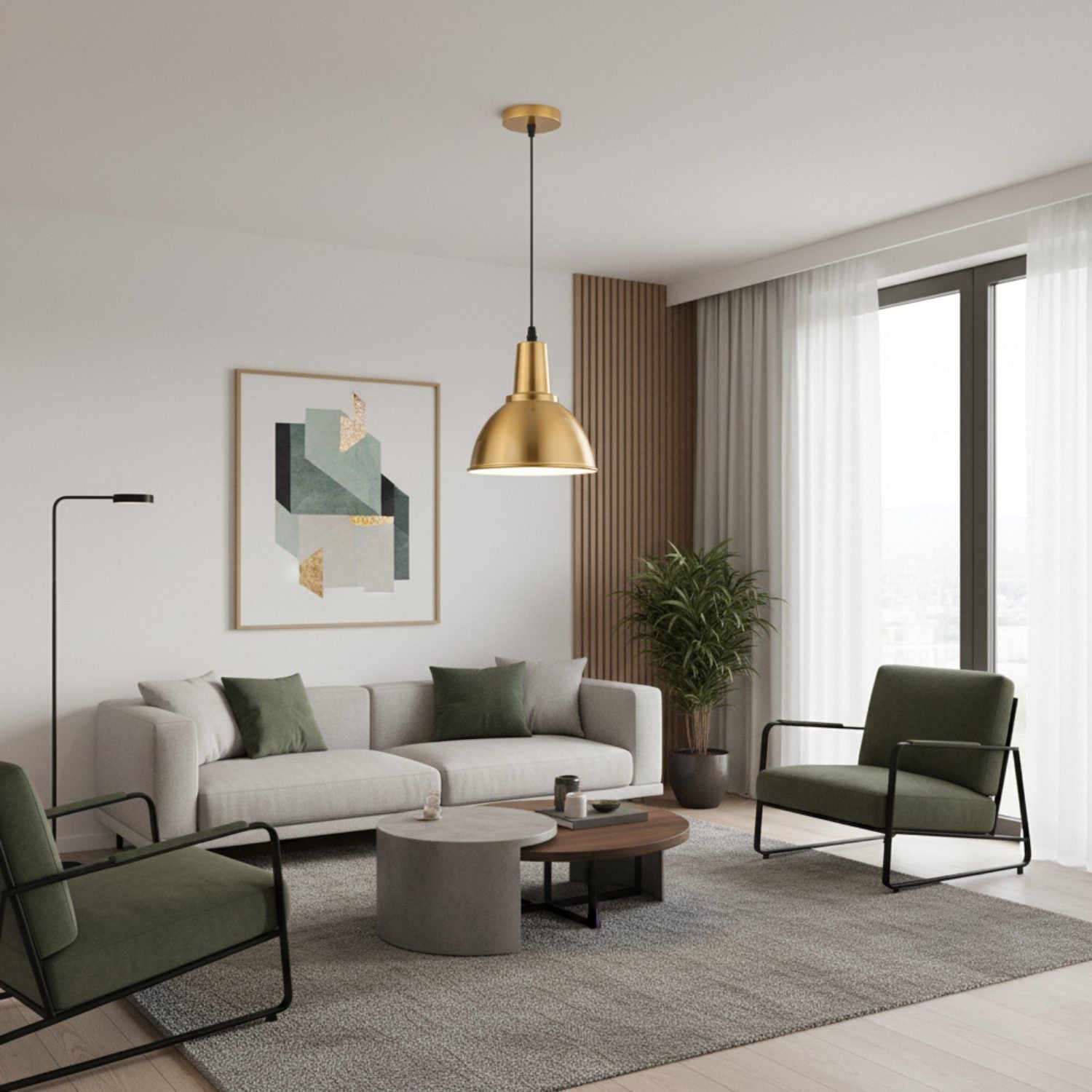 Gold Metal Pendant Light view 3