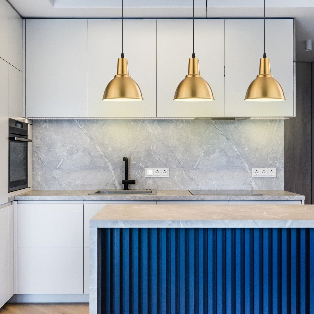 Gold Metal Pendant Light - image 8