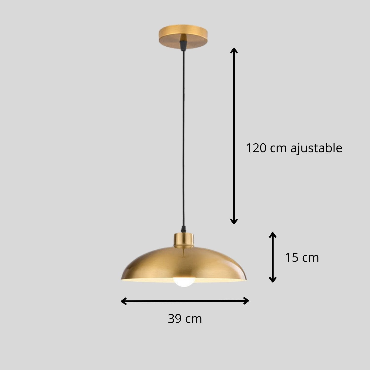 Brushed Gold Coupe Pendant Light view 2