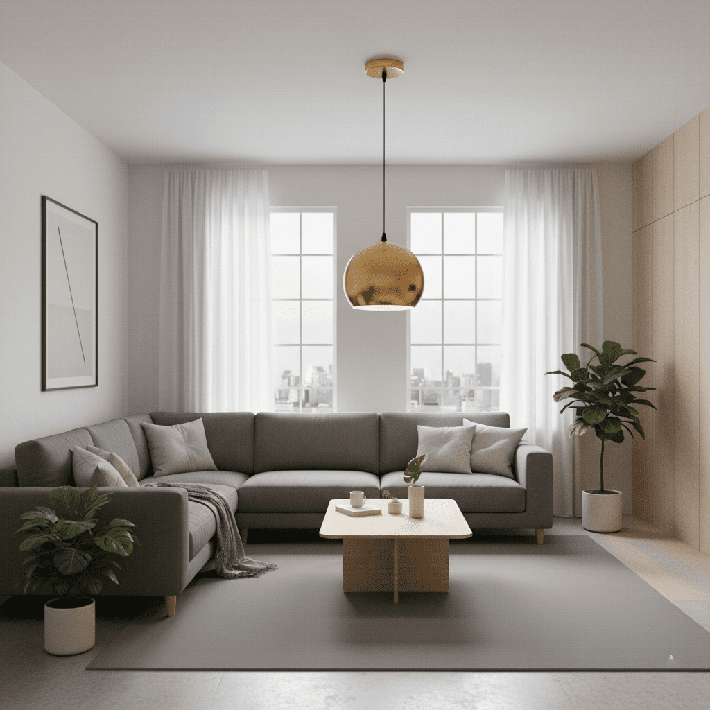 Gold Sphere Pendant Light view 10