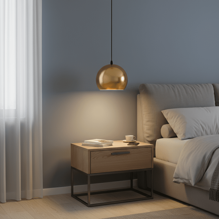 Gold Sphere Pendant Light view 2