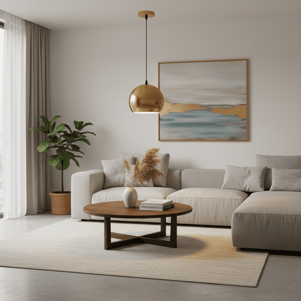 Gold Sphere Pendant Light view 7