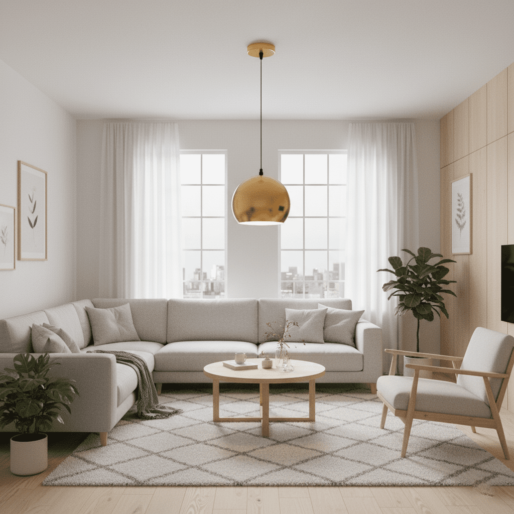 Gold Sphere Pendant Light view 9