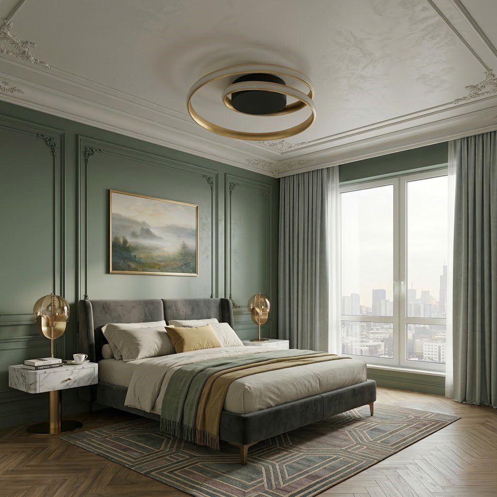 Gold Ring Bedroom Ceiling Light view 3