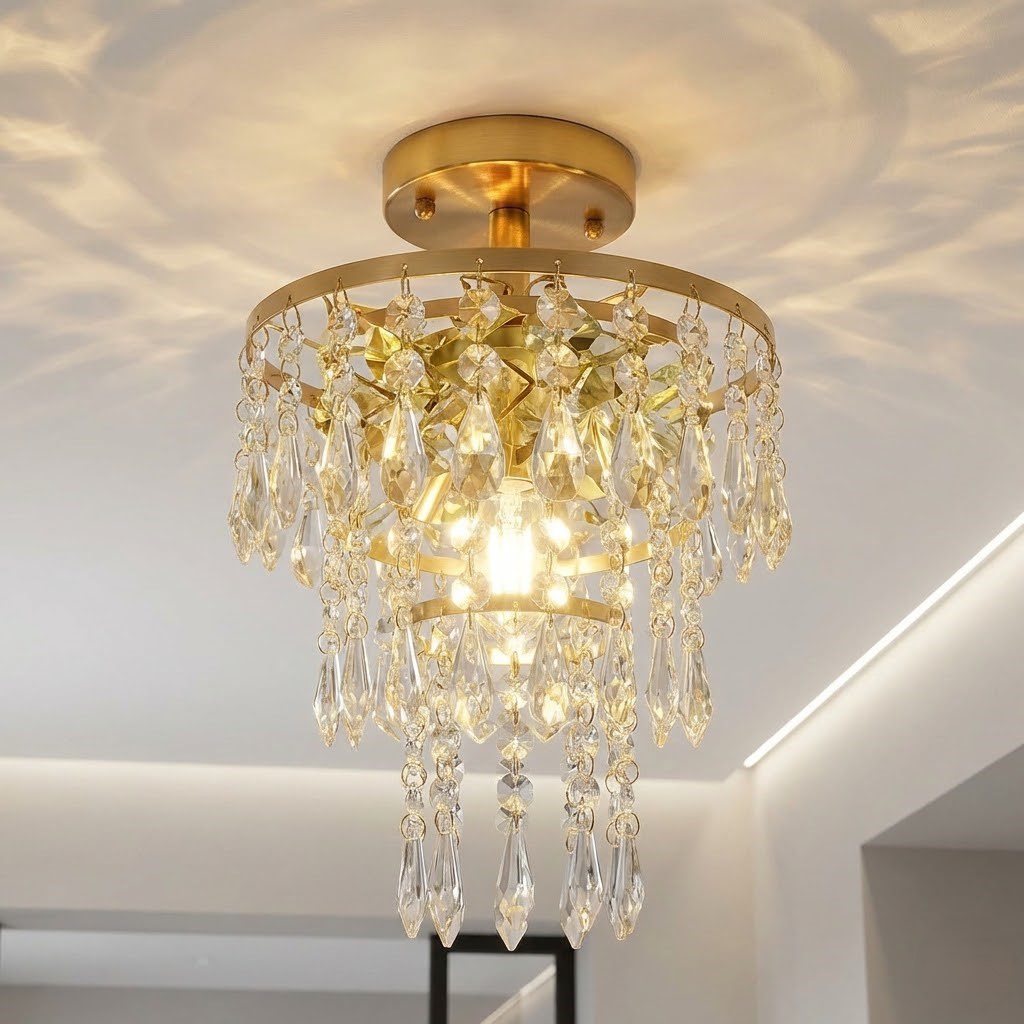 Gold Semi Flush Ceiling Light view 2