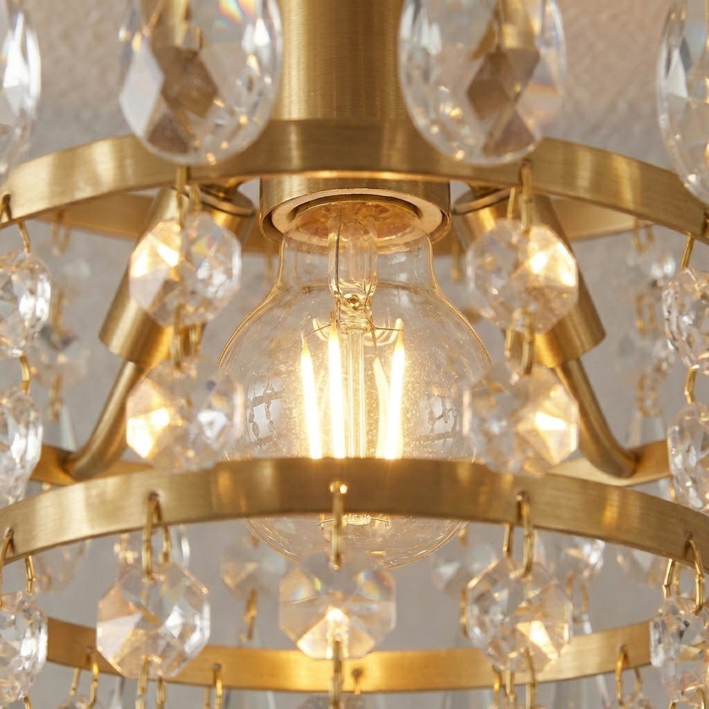 Gold Semi Flush Ceiling Light view 4