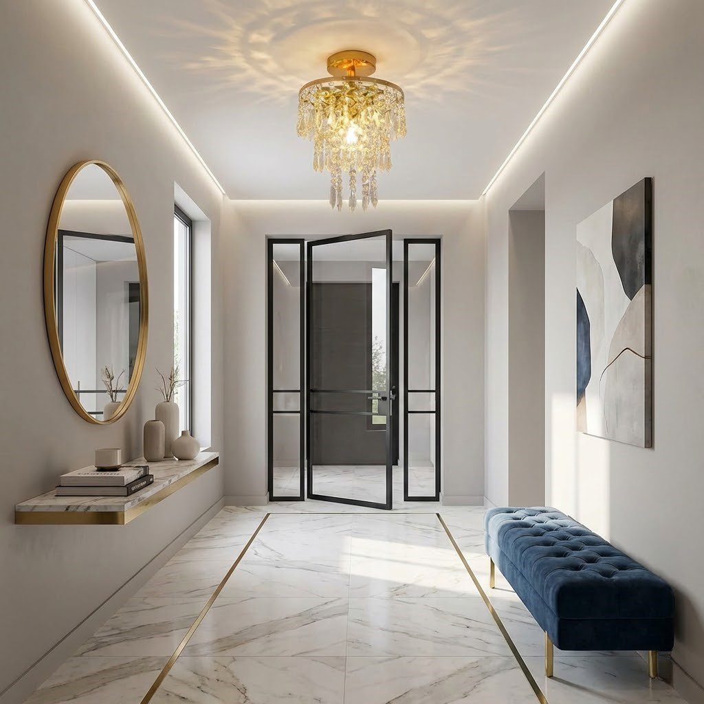 Gold Semi Flush Ceiling Light view 5