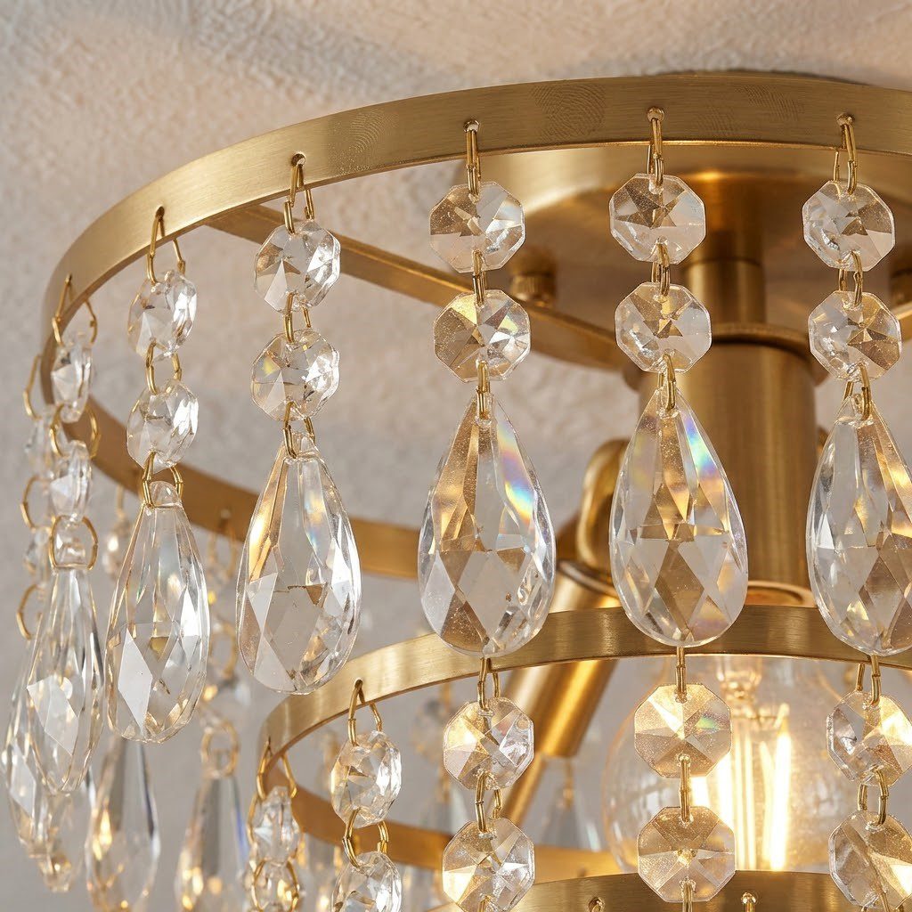 Gold Semi Flush Ceiling Light view 7