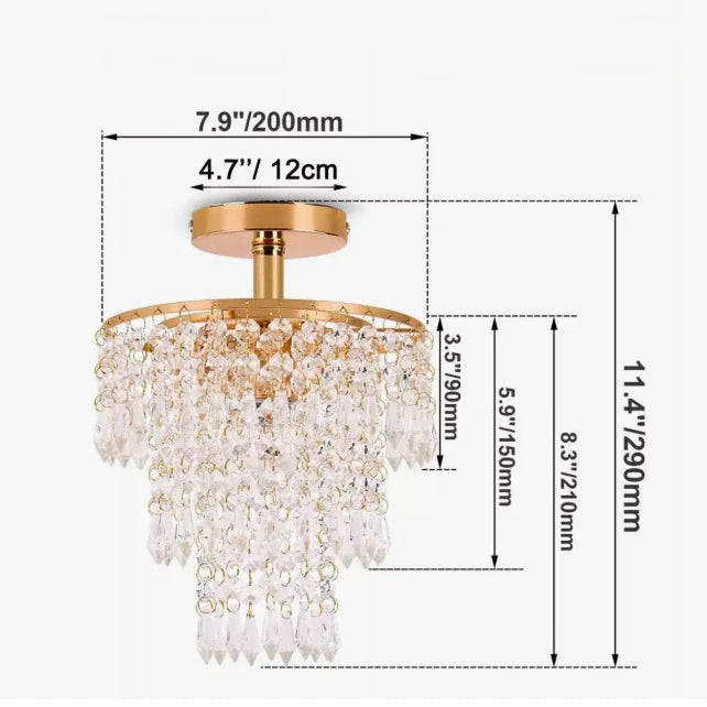 Gold Semi Flush Ceiling Light view 8
