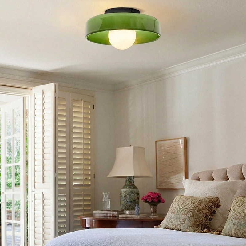 Green Glass Ceiling Light
