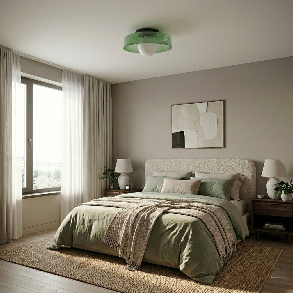 Green Glass Ceiling Light view 3