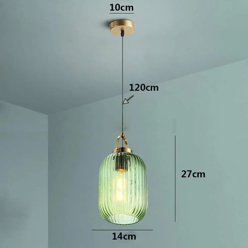 Nordic Green Glass Pendant Light view 14