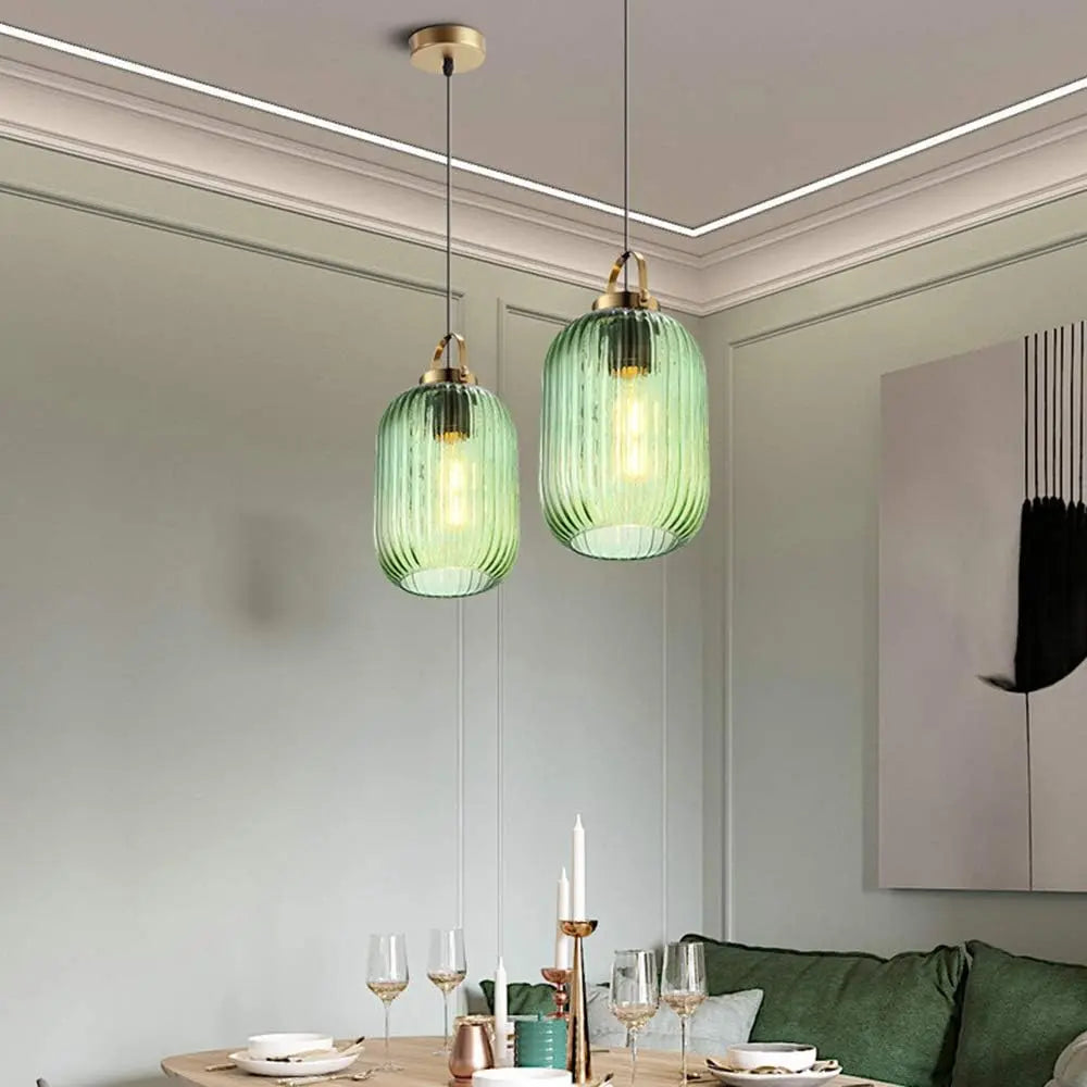 Nordic Green Glass Pendant Light view 9