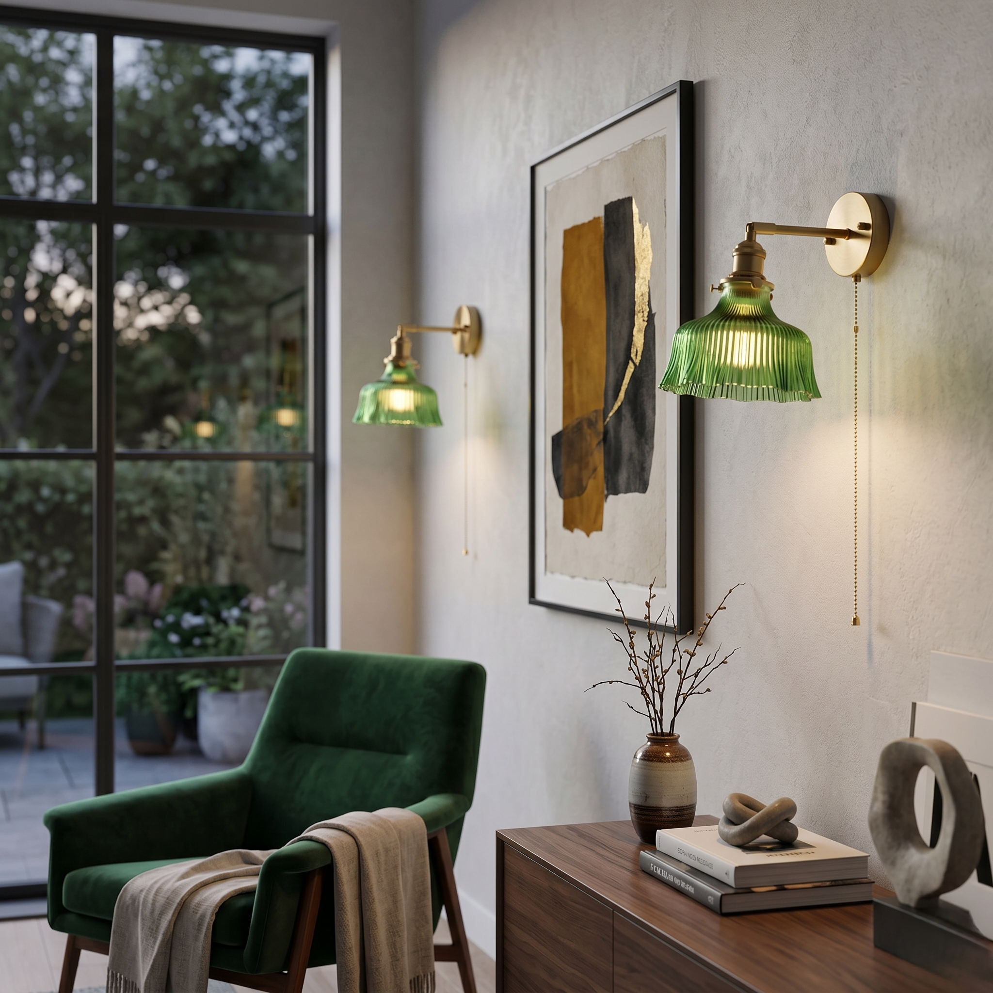 Green Glass Wall Lights view 7