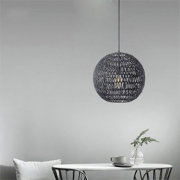 Grey Woven Pendant Light
